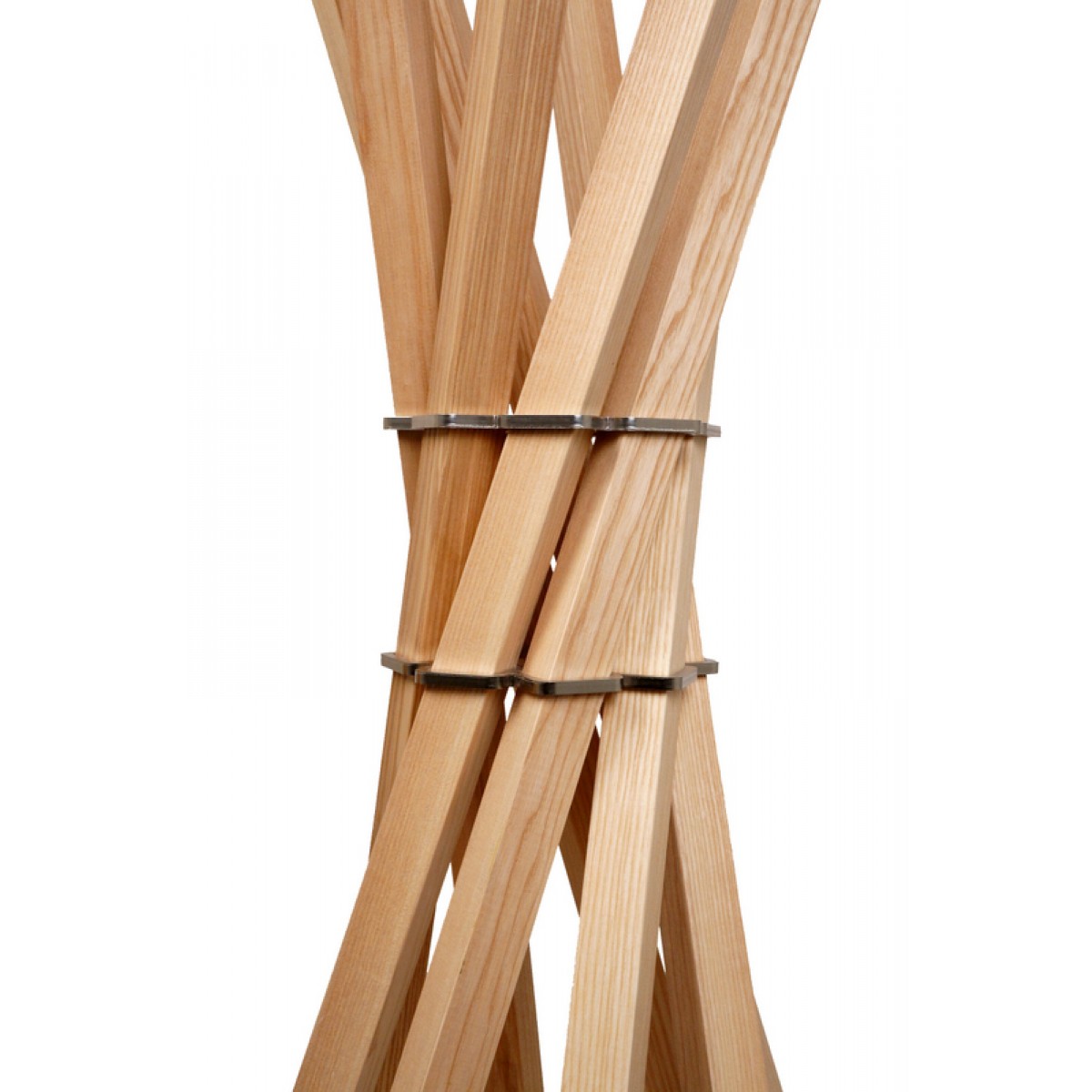 Garderobenständer aus Holz massiv und Edelstahl, moderne Garderobe