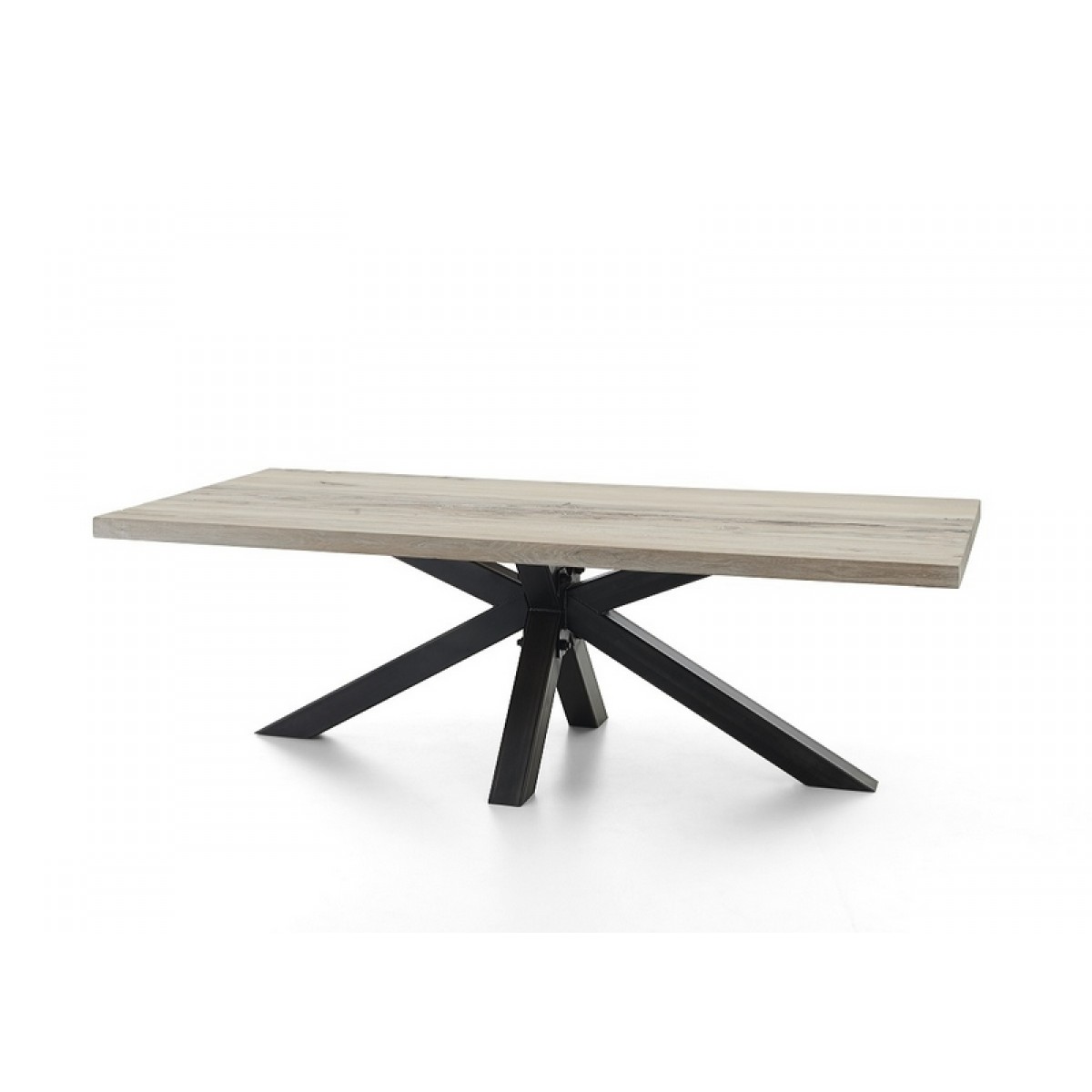 Esstisch Eiche Tischplatte Tisch Massiv Eiche Industriedesign Gestell Aus Metall Masse 240 X 100 Cm
