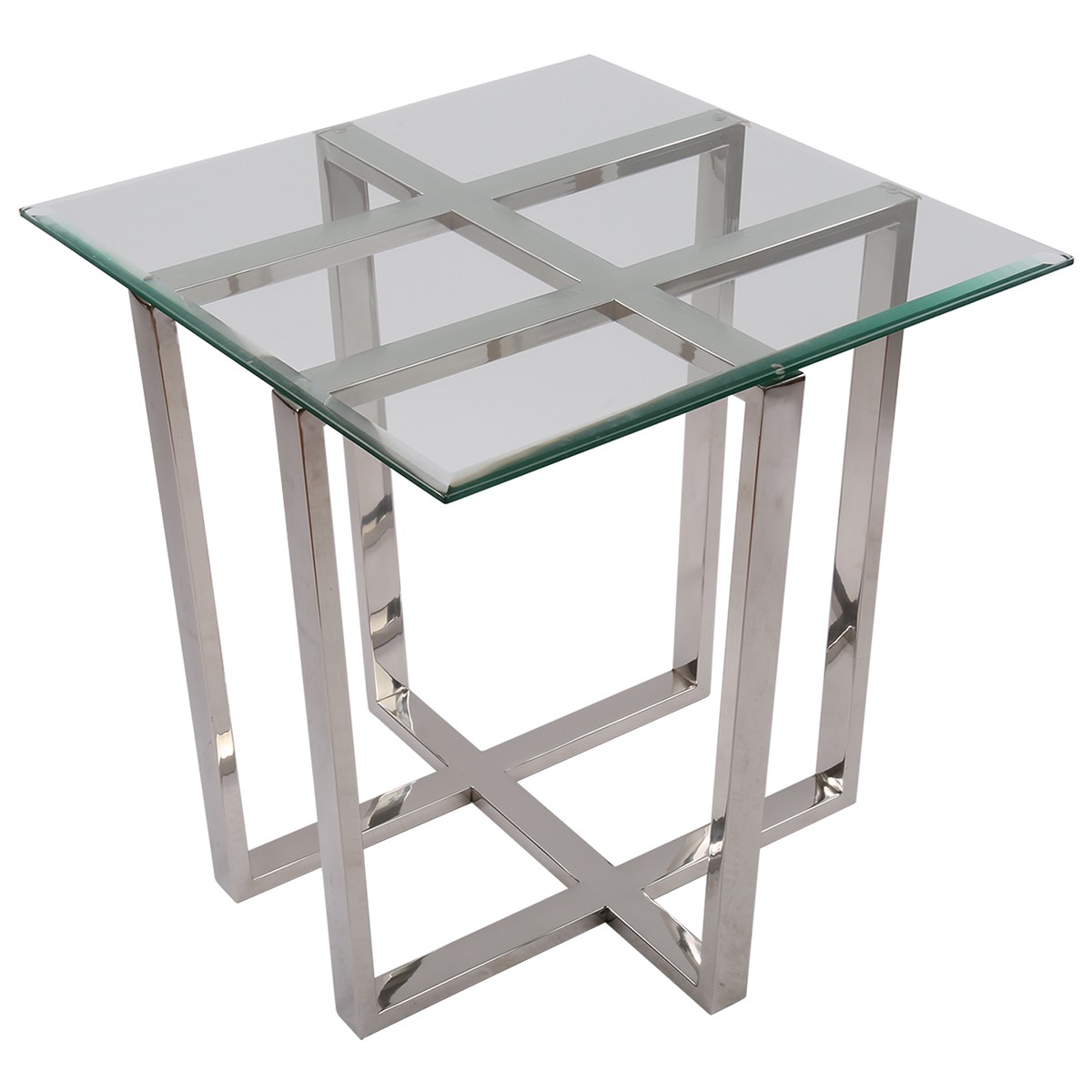 Beistelltisch quadratisch GlasMetall, Tisch Glas