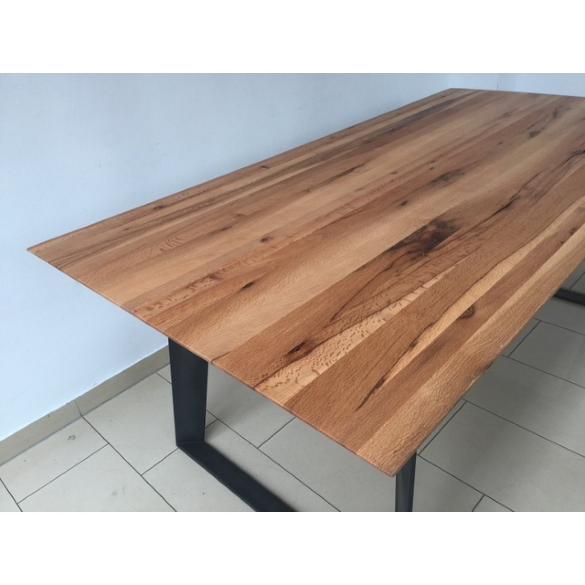 Esstisch Eiche Tischplatte, Tisch Massiv-Eiche Gestell ...