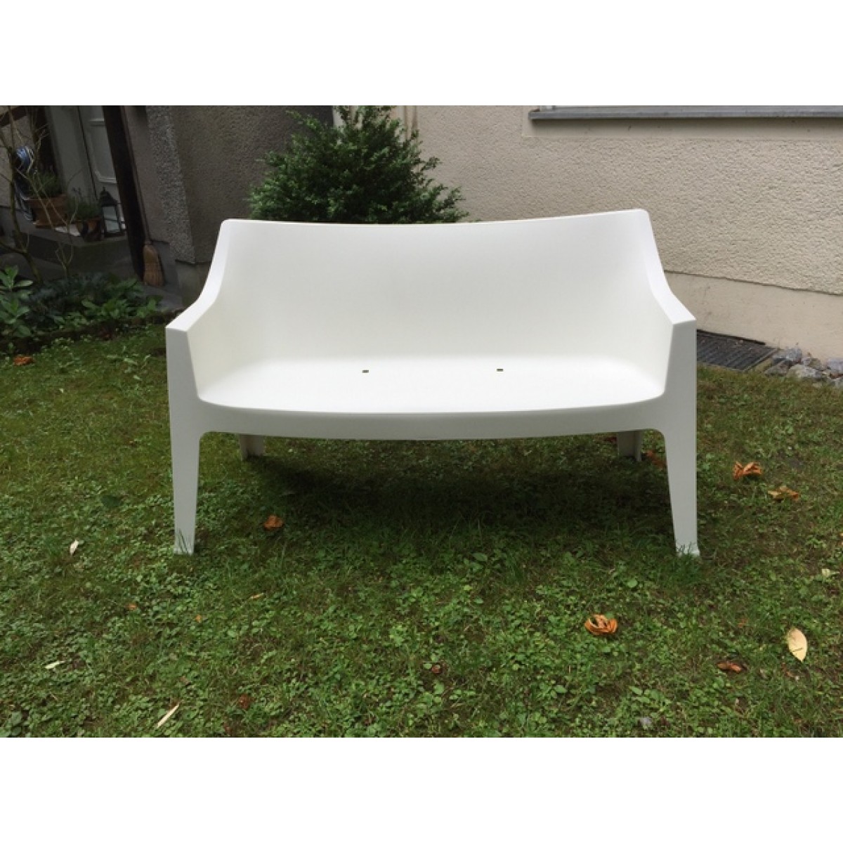 Gartenbank weiß, Sofa Kunststoff, Outdoor- Bank weiß