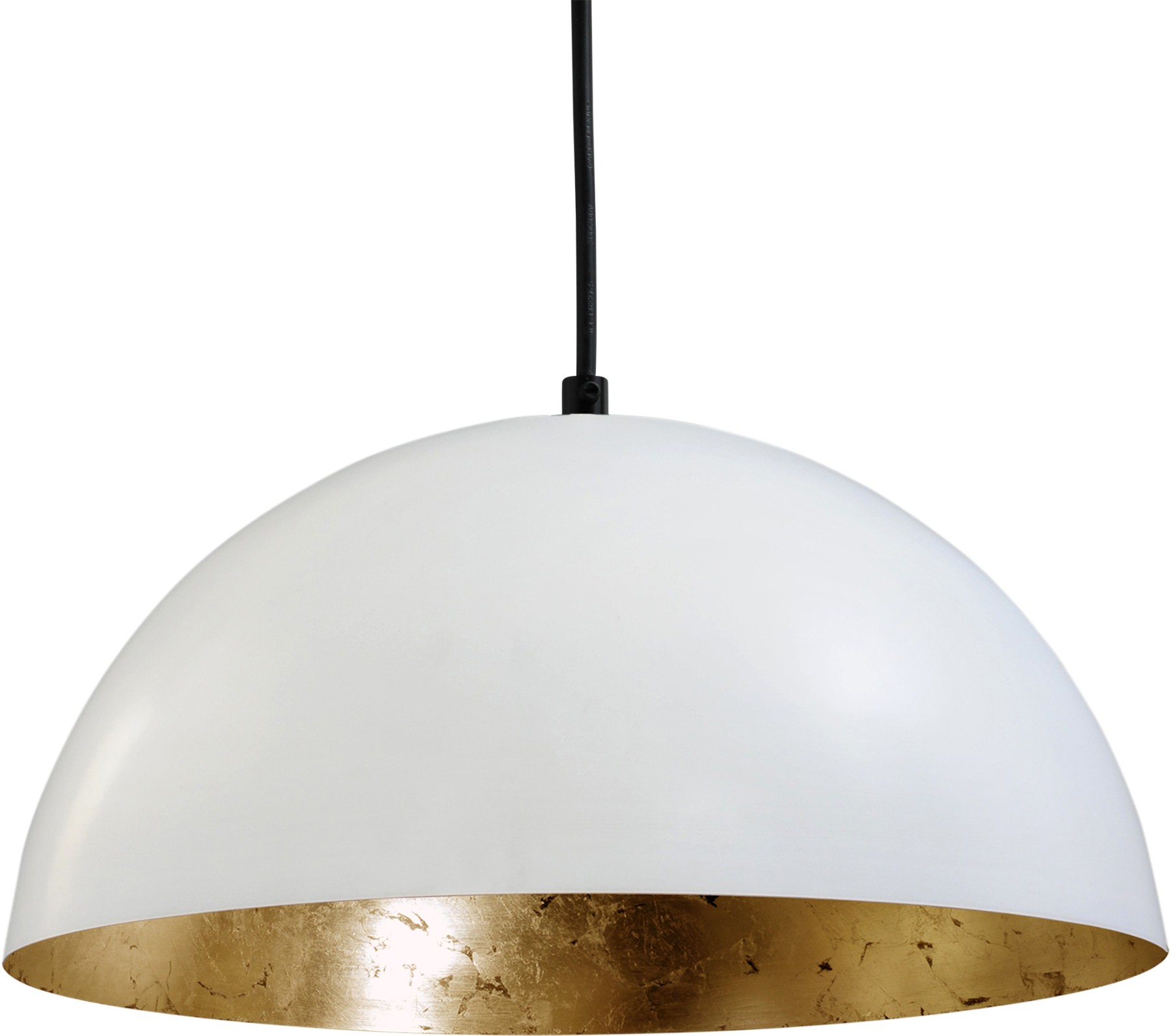 Pendelleuchte gold-weiß, Industrielampe/ Retro-style, Schirm-Ø: 30 cm
