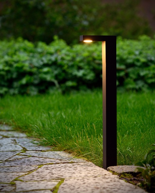 LED Gartenleuchte schwarz, Außenstandleuchte schwarz, LED Standleuchte außen schwarz, Höhe 60 cm