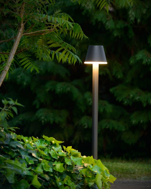 LED Außenstandleuchte schwarz, Standleuchte außen schwarz, Höhe 100 cm