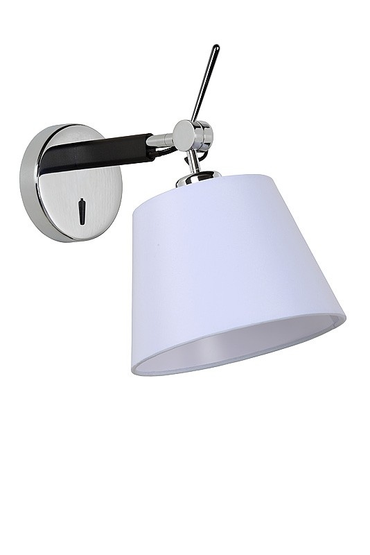 Wandlampe mit Lampenschirm weiß, Wandleuchte weiß-schwarz