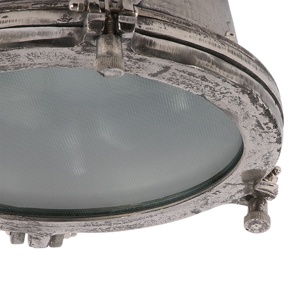 Deckenleuchte rund Industriedesign, Deckenlampe silber-antik Industrie, Durchmesser 32 cm