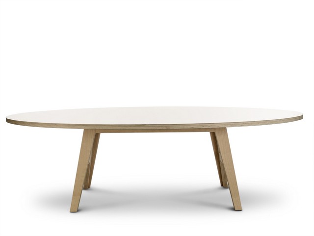 Ovaler design Tisch, Farbe weiß