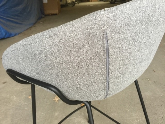Barstuhl gepolstert Metall-Gestell, Barstuhl grau, Sitzhöhe 65 cm