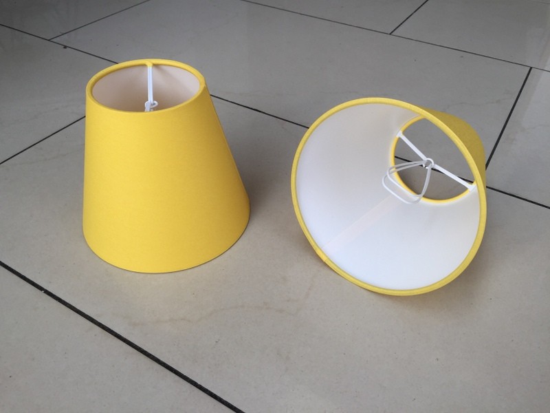 KIemmschirm gelb, Steckschirm gelb für Kronleuchter, Aufsteckschirm gelb Ø 14 cm