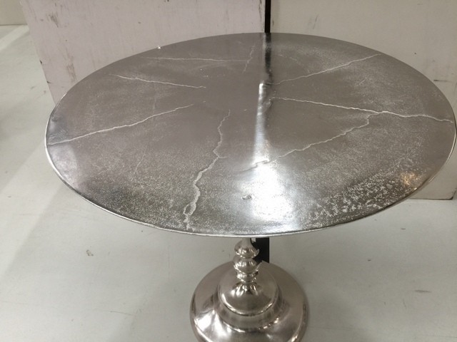 Beistelltisch rund Silber, Metall Beistelltisch Silber, Ø 62 cm