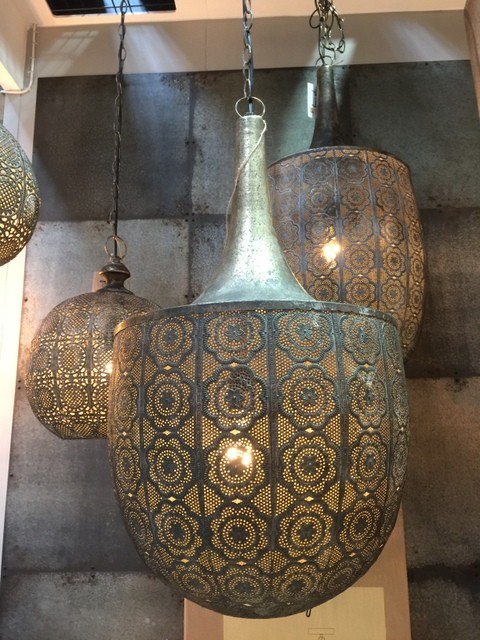 Pendelleuchte antik gold-braun, Hängeleuchte Oriental, orientalische Lampe, Durchmesser 26 cm