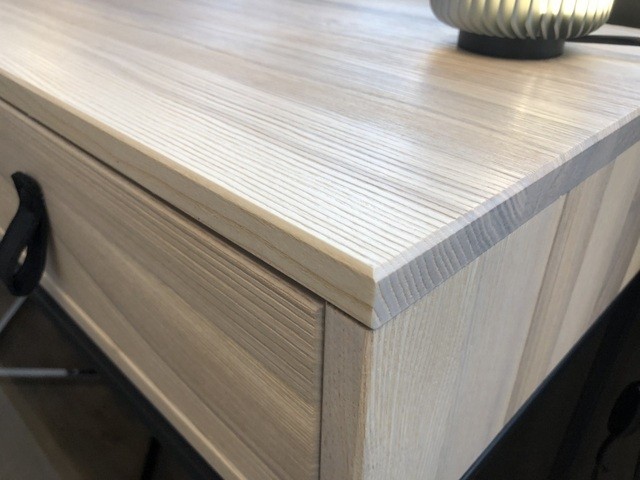 Schreibtisch Naturholz, Konsole Holz Metall, Wandkonsole, Wandtisch Holz Metall Gestell, Breite 140 cm