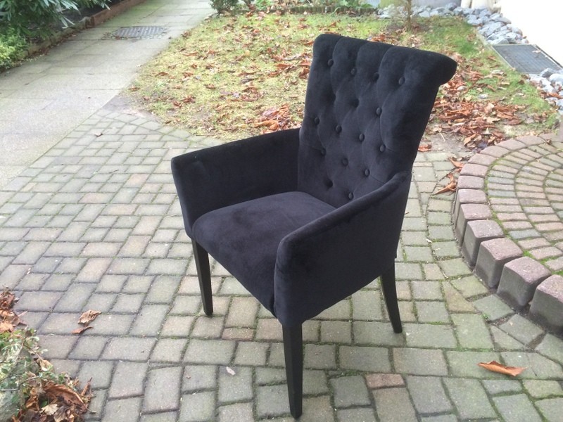 Gepolsterter Stuhl mit Armlehne, Stuhl gepolstert Farbe schwarz