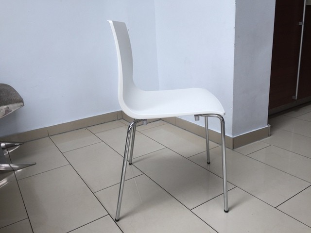 Design Stuhl weiß-leinen, Stuhl stapelbar weiß
