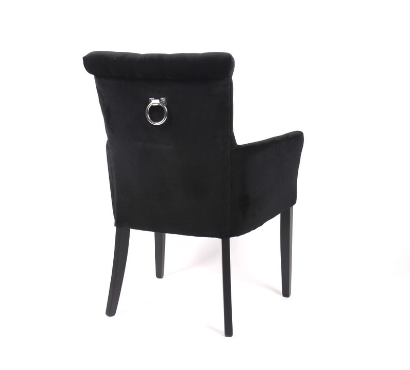 Gepolsterter Stuhl mit Armlehne, Stuhl gepolstert Farbe schwarz