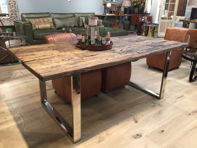 Esstisch Gestell silber Glasplatte, Tisch verchromte Tischbeine, Maße 200 x 100 cm 