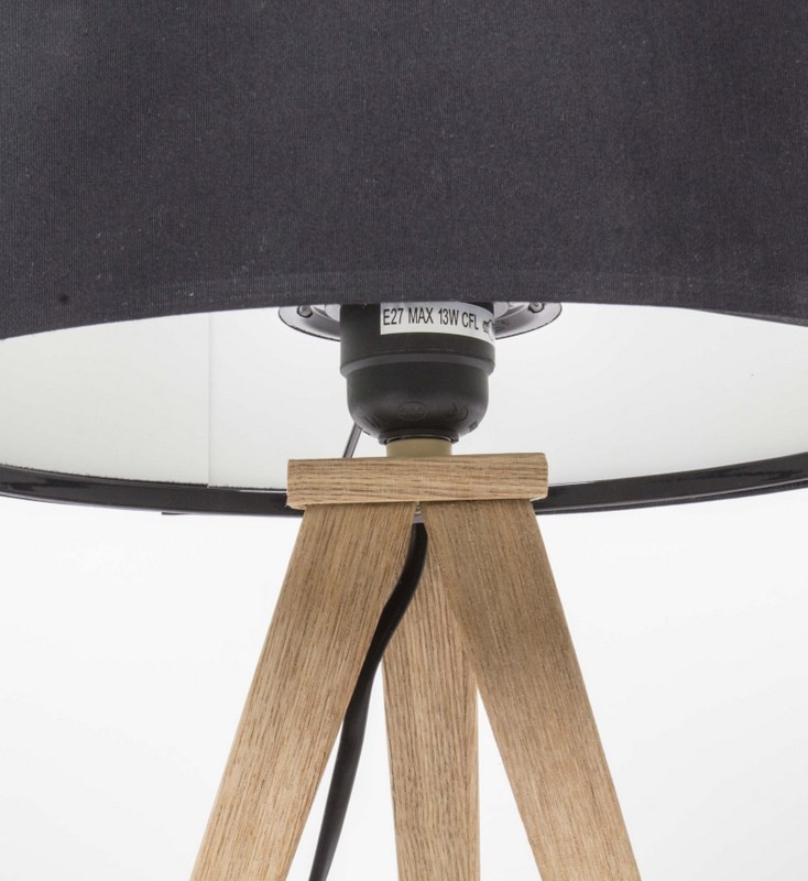 Tischleuchte mit Lampenschirm schwarz, Durchmesser 28 cm