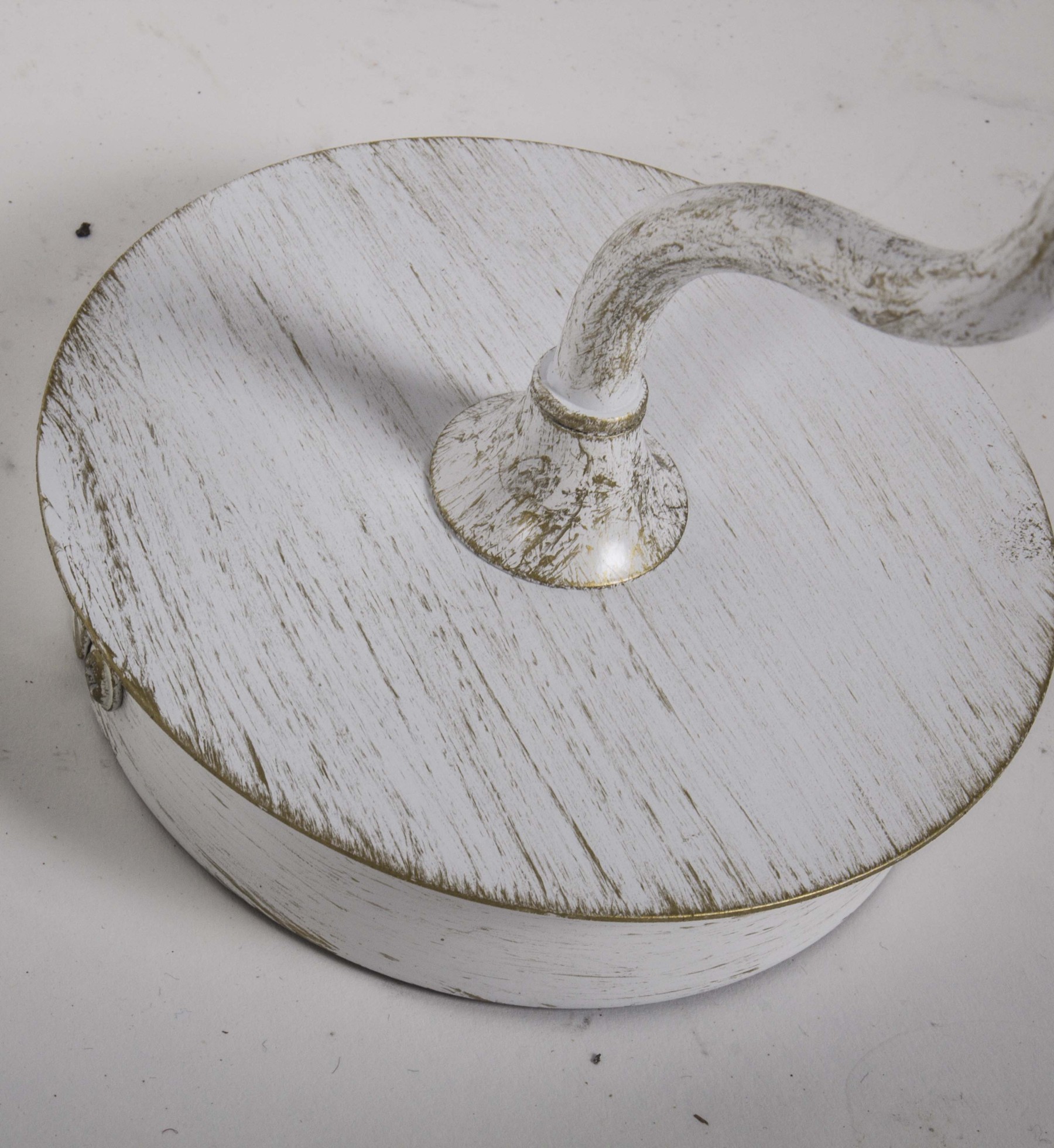 Wandleuchte antik weiß mit Schirm, Wandlampe weiß Landhaus 