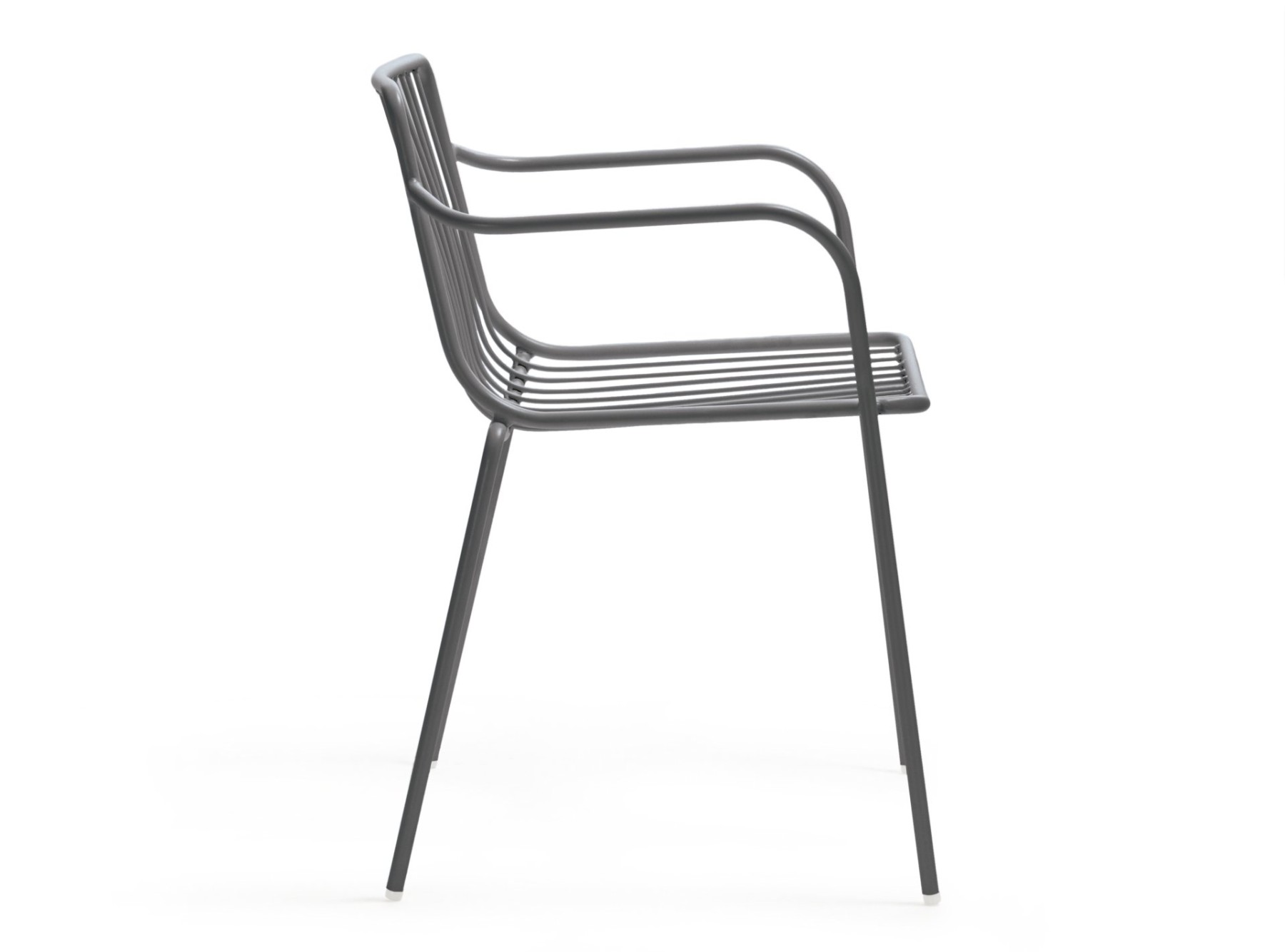Stuhl grau mit Armlehne Metall stapelbar, Gartenstuhl grau Metall mit Armlehne
