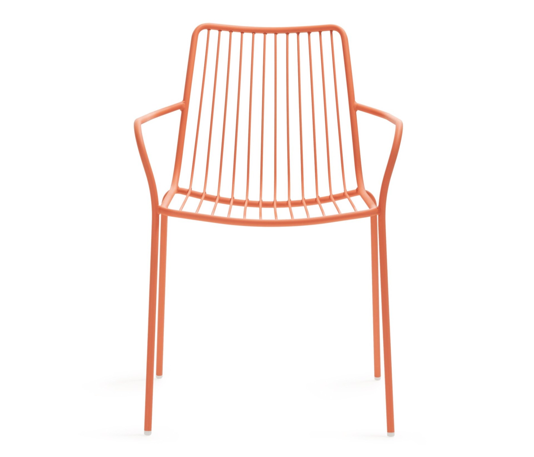 Stuhl orange Metall mit Armlehne stapelbar, Gartenstuhl mit Armlehne orange Metall 