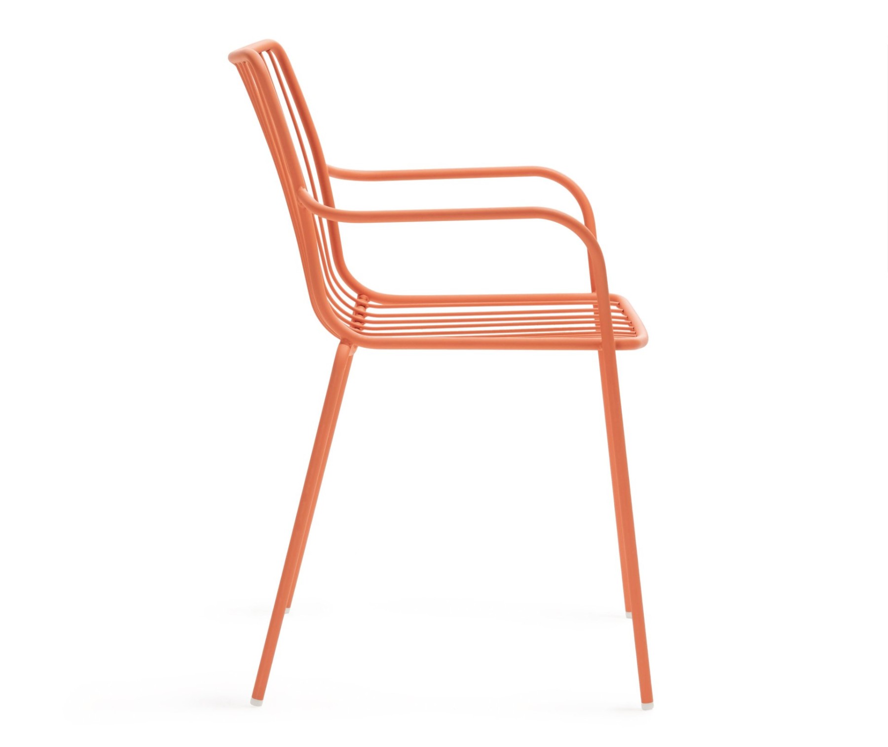 Stuhl orange Metall mit Armlehne stapelbar, Gartenstuhl mit Armlehne orange Metall 