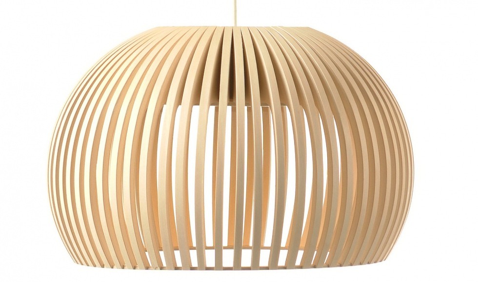 Design Pendelleuchte aus Birkenholz, in vier Farben