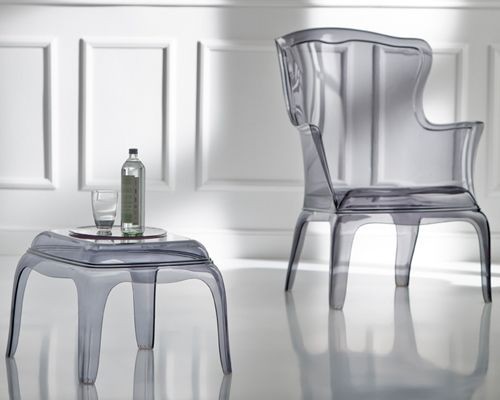 Beistelltisch transparent, Hocker modern, Couchtisch Farbe transparent