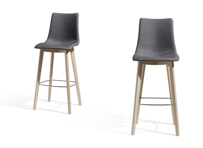 Barhocker grau, Barstuhl gepolstert, Sitzhöhe 78 cm 