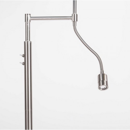 Stehleuchte mit LED-Leselampe, Lampenschirm in Farbe Pink