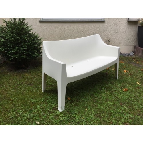 Gartenbank weiß, Sofa Kunststoff, Outdoor- Bank weiß