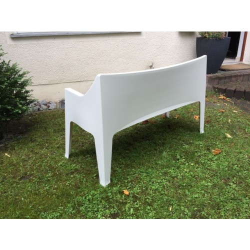Gartenbank weiß, Sofa Kunststoff, Outdoor- Bank weiß
