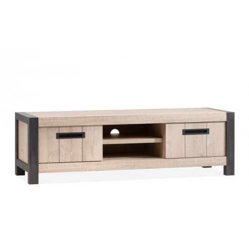 TV Schrank Industrie mit 2 Schubladen, Fernsehschrank Industriedesign