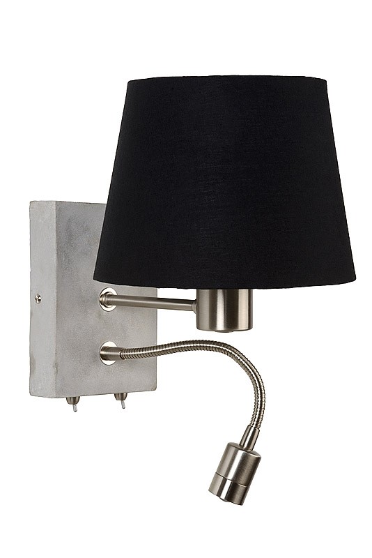 Wandlampe LED mit Lampenschirm schwarz, Wandleuchte mit LED Strahler