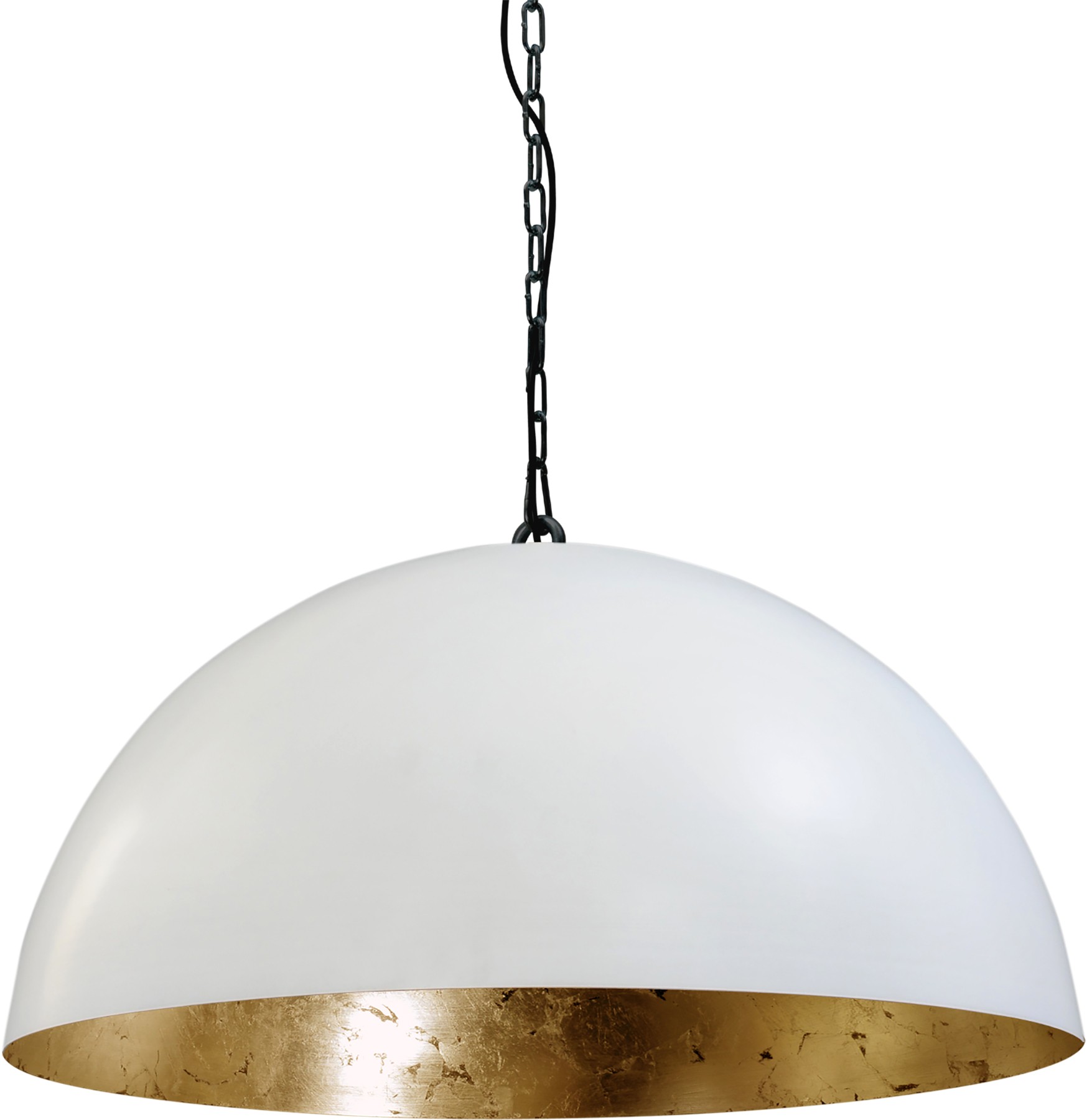 Pendelleuchte gold-weiß, Industrielampe/ Retro-style, Schirm-Ø: 60 cm