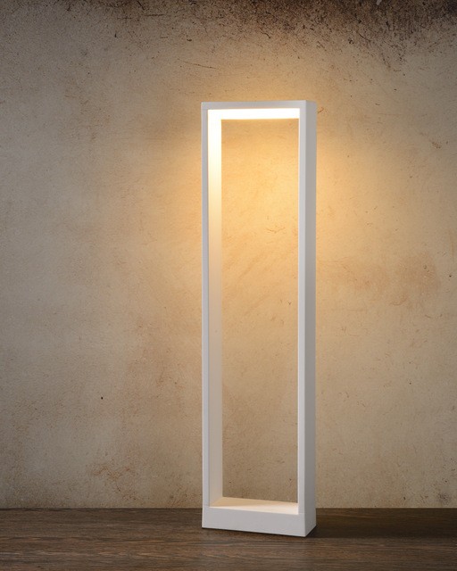 LED Außenstandleuchte weiß, Standleuchte außen weiß, Höhe 60 cm