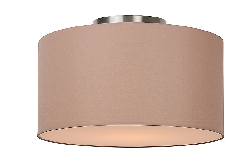 Deckenleuchte rund taupe, Deckenlampe taupe Lampenschirm, Durchmesser 35 cm