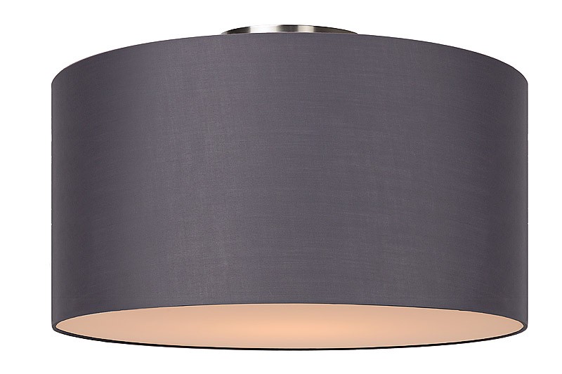 Deckenleuchte rund grau, Deckenlampe grau Lampenschirm, Durchmesser 45 cm