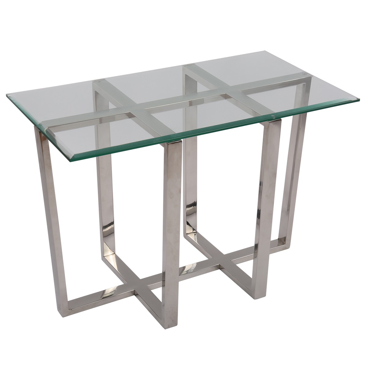 Beistelltisch rechteckig GlasMetall, Wandtisch Glas