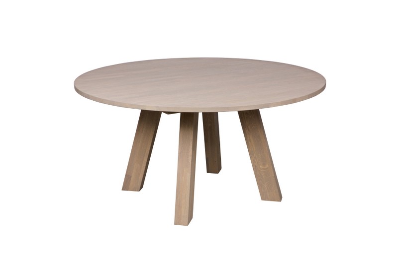 Tisch rund Massivholz Eiche,  Esstisch rund Massivholz, Durchmesser 150 cm