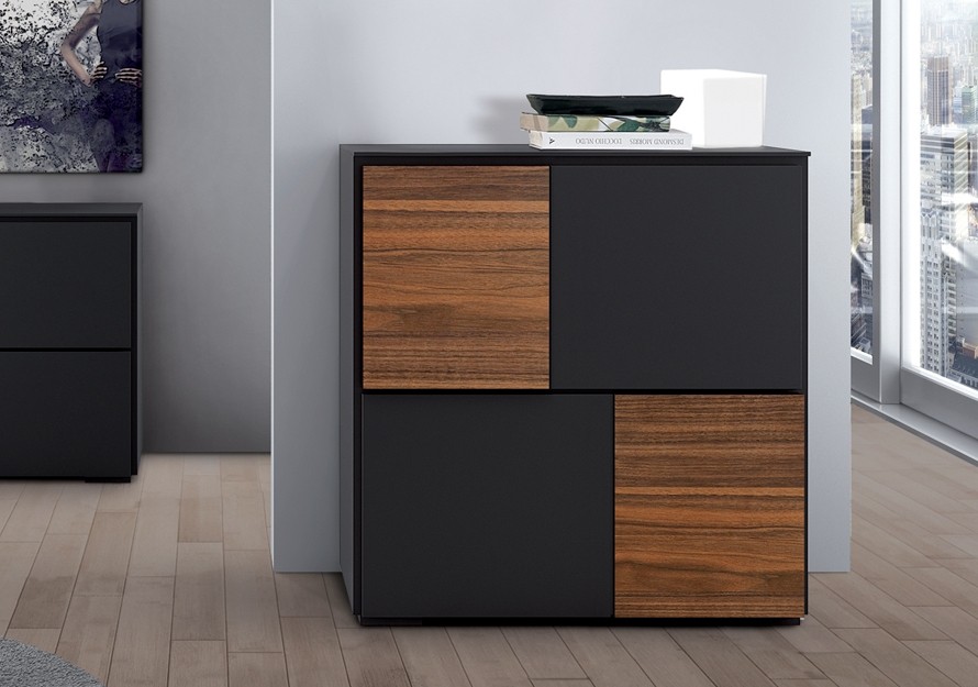 Highboard mit vier Türen, Schrank, Wohnzimmerschrank, Breite 105 cm