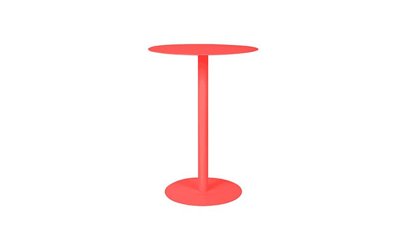 Beistelltisch rot,  Tisch Metall rot, Durchmesser 45 cm