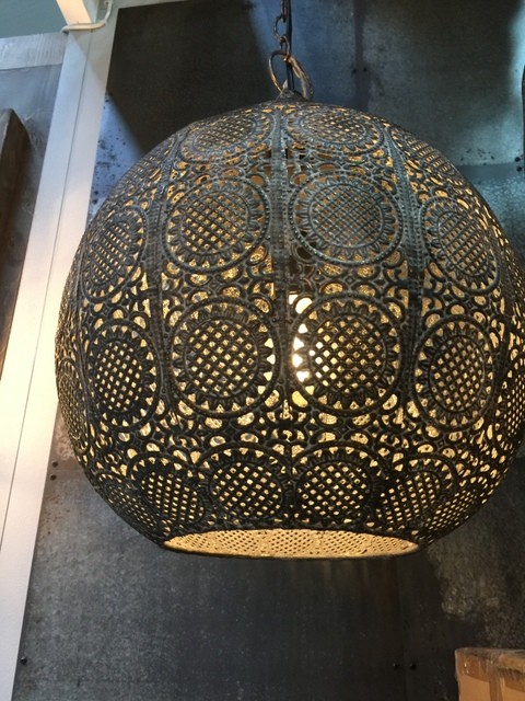 Pendelleuchte antik gold-braun, Hängeleuchte Oriental, orientalische Lampe, Durchmesser 32 cm