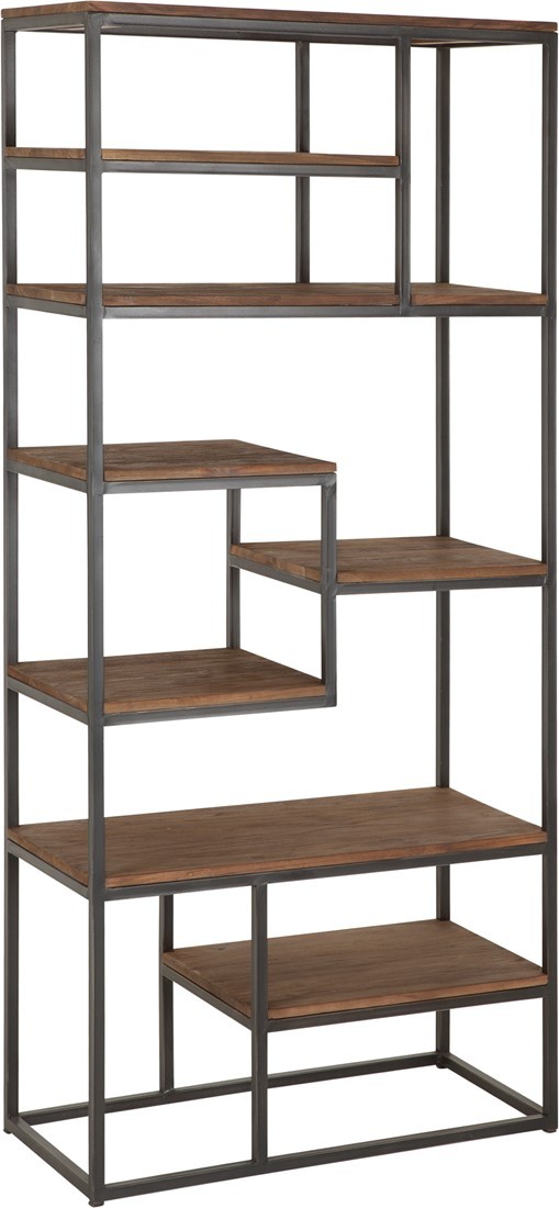 Regal Industrie, Bücherregal Metall Holz, Breite 80 cm