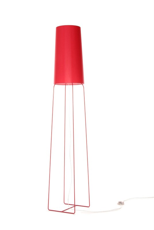 Stehleuchte rot, Stehlampe mit Lampenschirm rot