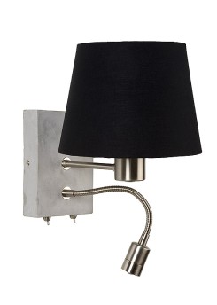 Wandlampe LED mit Lampenschirm schwarz, Wandleuchte mit LED Strahler