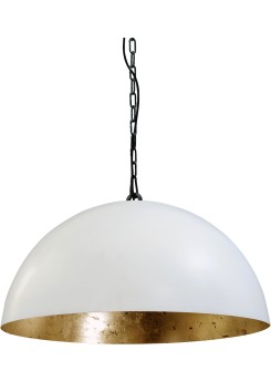 Pendelleuchte gold-weiß, Industrielampe/ Retro-style, Schirm-Ø: 50 cm