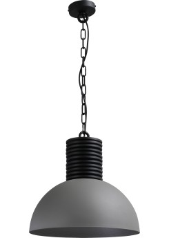 Pendelleuchte grau-schwarz, Beton-look, Industrielampe/ Retro-style, Ø: 40 cm
