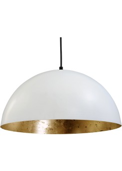 Pendelleuchte gold-weiß, Industrielampe/ Retro-style, Schirm-Ø: 40 cm