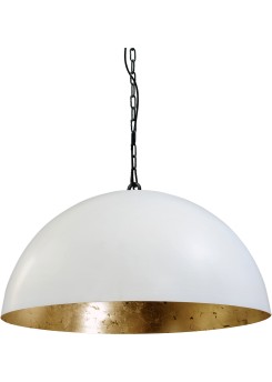 Pendelleuchte gold-weiß, Industrielampe/ Retro-style, Schirm-Ø: 80 cm