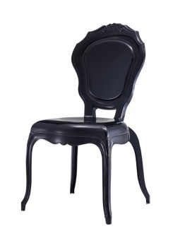 Stuhl Barock schwarz aus Kunststoff